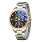 Men Black Stainless Steel Band Waterproof Watch