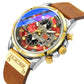Mens 47mm Quartz Watch Red Dial